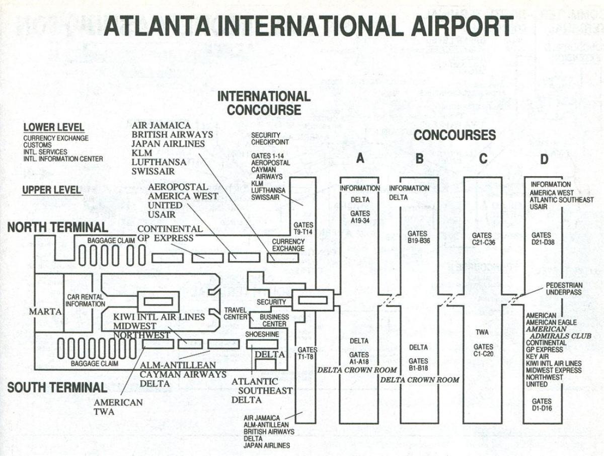 Atlanta airport terminal s מפה
