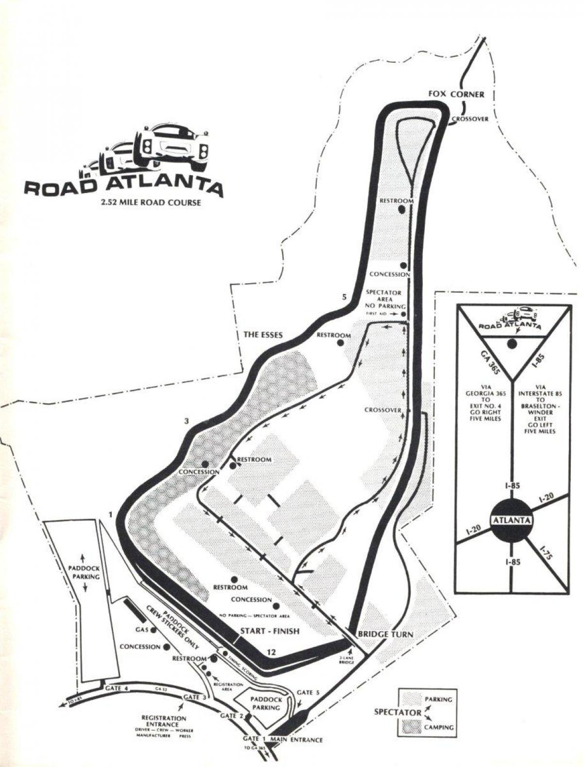 מפה של הכביש אטלנטה לאתר