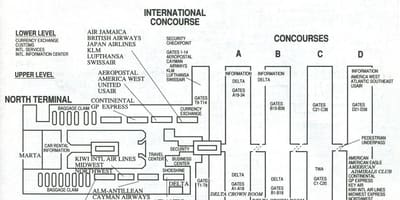 Atlanta airport terminal s מפה
